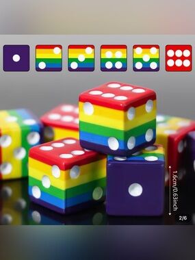 Rainbow Dice Set - Colorful Game Dice